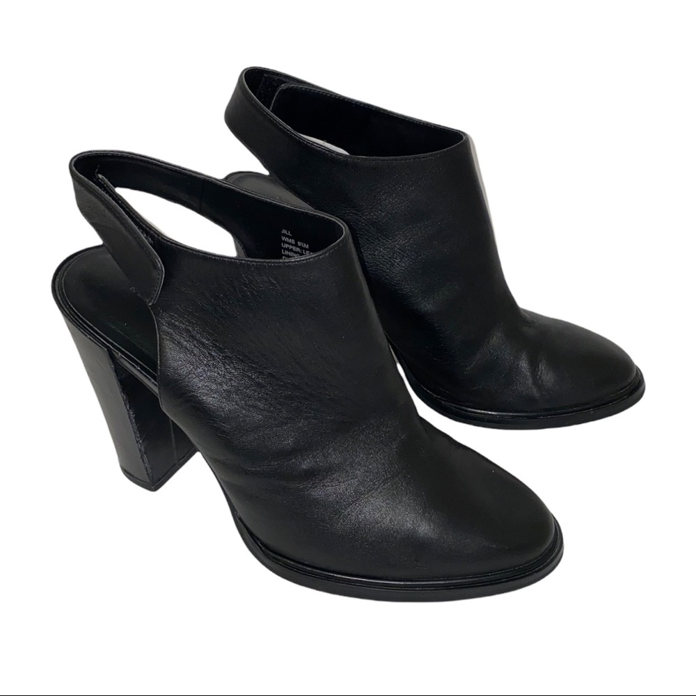 Kenneth Cole Black Leather Mules